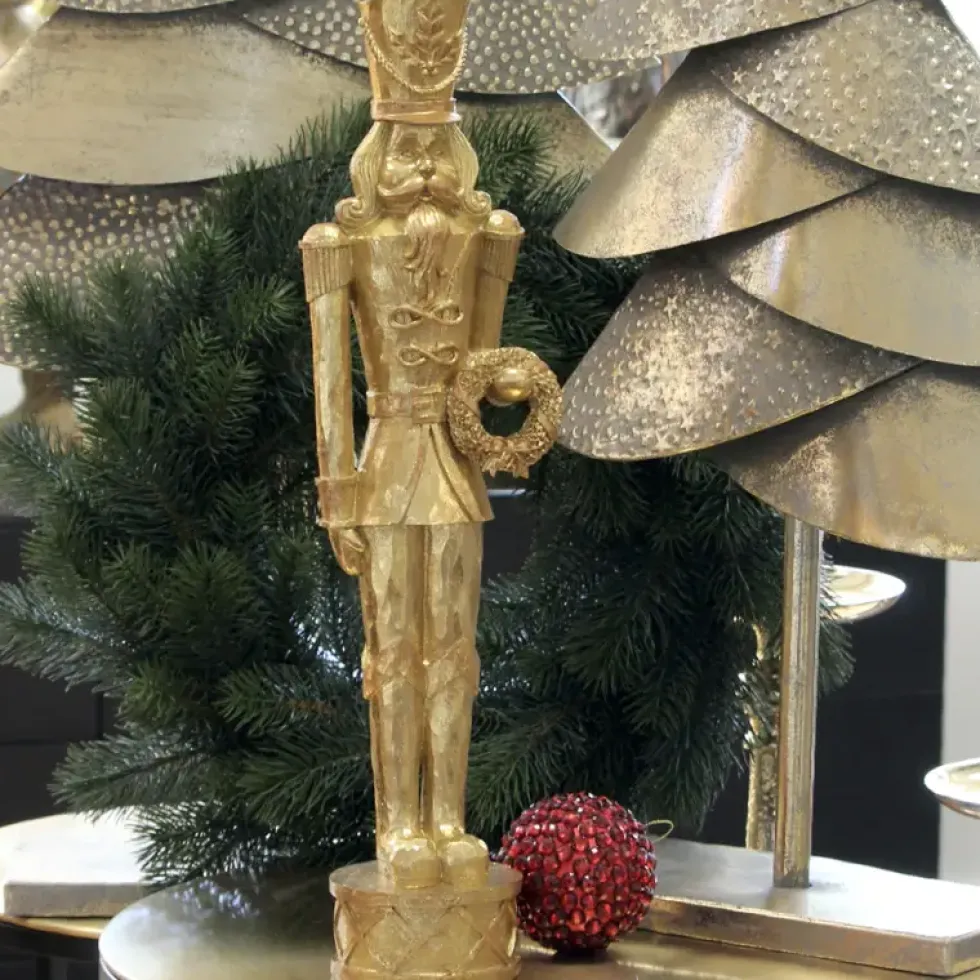 Nussknacker Figur gold Eugen Werner Voß Höhe 52 cm