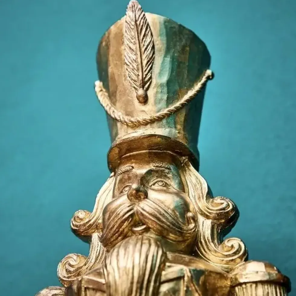 Nussknacker Figur gold Eugen Werner Voß Höhe 52 cm