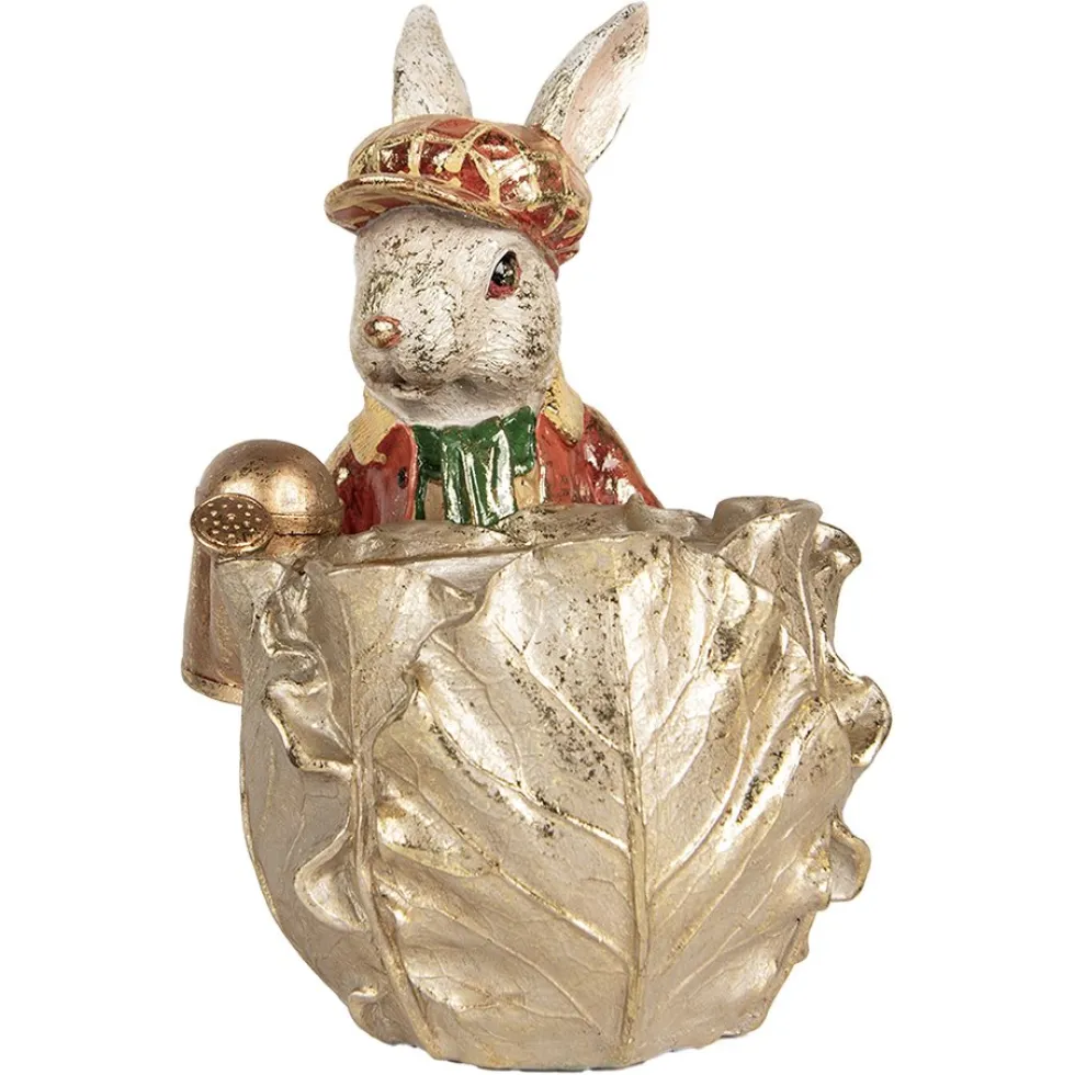 Osterdeko Hase Klopfer mit Topf Clayre & Eef H 30 cm