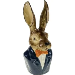 Osterdeko Hasenbüste mit Fliege Werner Voß Höhe 38 cm