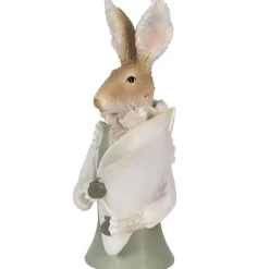 Osterdeko Hasenbüste mit Tütenvase Höhe 30 cm