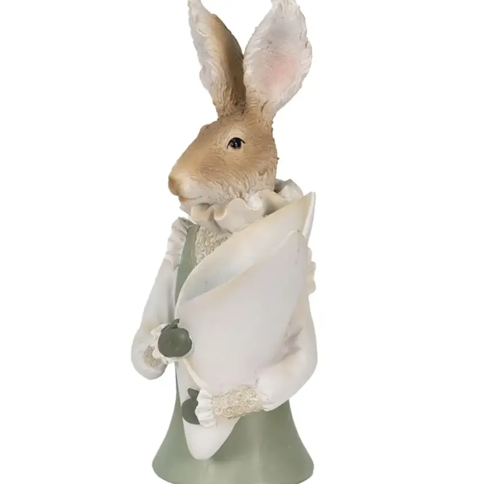 Osterdeko Hasenbüste mit Tütenvase Höhe 30 cm