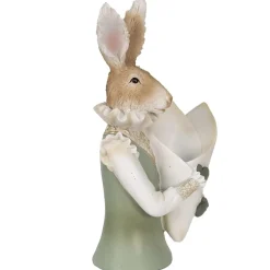 Osterdeko Hasenbüste mit Tütenvase Höhe 30 cm