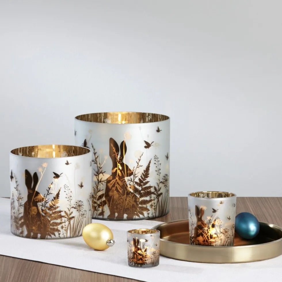 Osterdeko Windlicht Glas Venna Kaheku