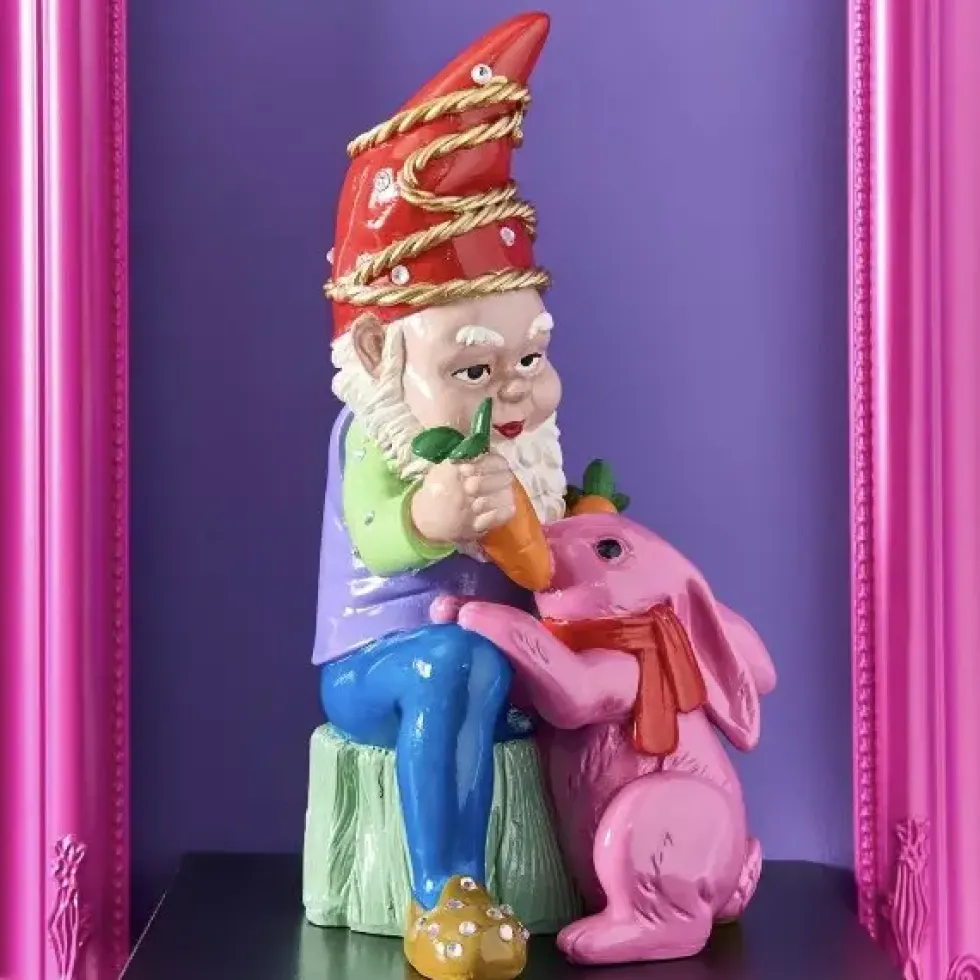 Osterhase Deko Figur Zwerg mit Hase Höhe 30 cm