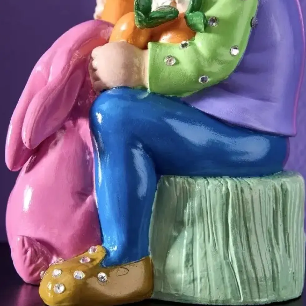 Osterhase Deko Figur Zwerg mit Hase Höhe 30 cm