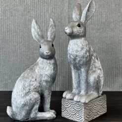 Osterhasen Deko 2er Set Paxino silber Kaheku