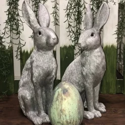 Osterhasen Deko 2er Set Paxino silber Kaheku