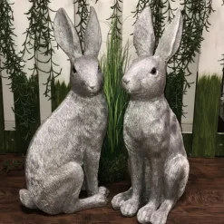 Osterhasen Deko 2er Set Paxino silber Kaheku