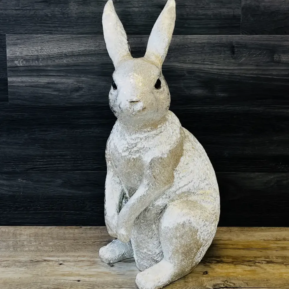 Osterhasen Deko Figur Gatsby silber Höhe 58 cm