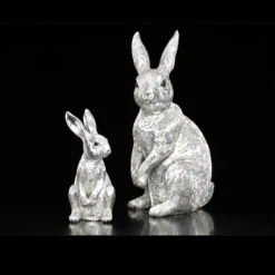Osterhasen Deko Figur Gatsby silber Höhe 58 cm