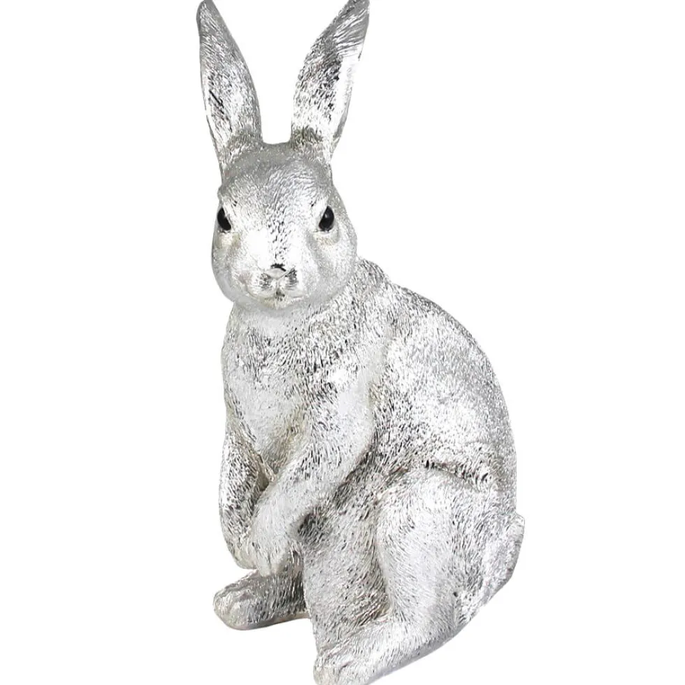 Osterhasen Deko Figur Gatsby silber Höhe 58 cm