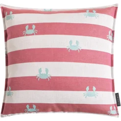 Outdoor Kissen wetterfest Magma CRAB gestreift rot 45×45 cm