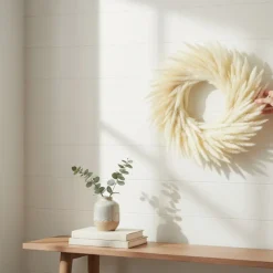 Pampasgras Deko Trockenblumenkranz natur Durchmesser 45 cm