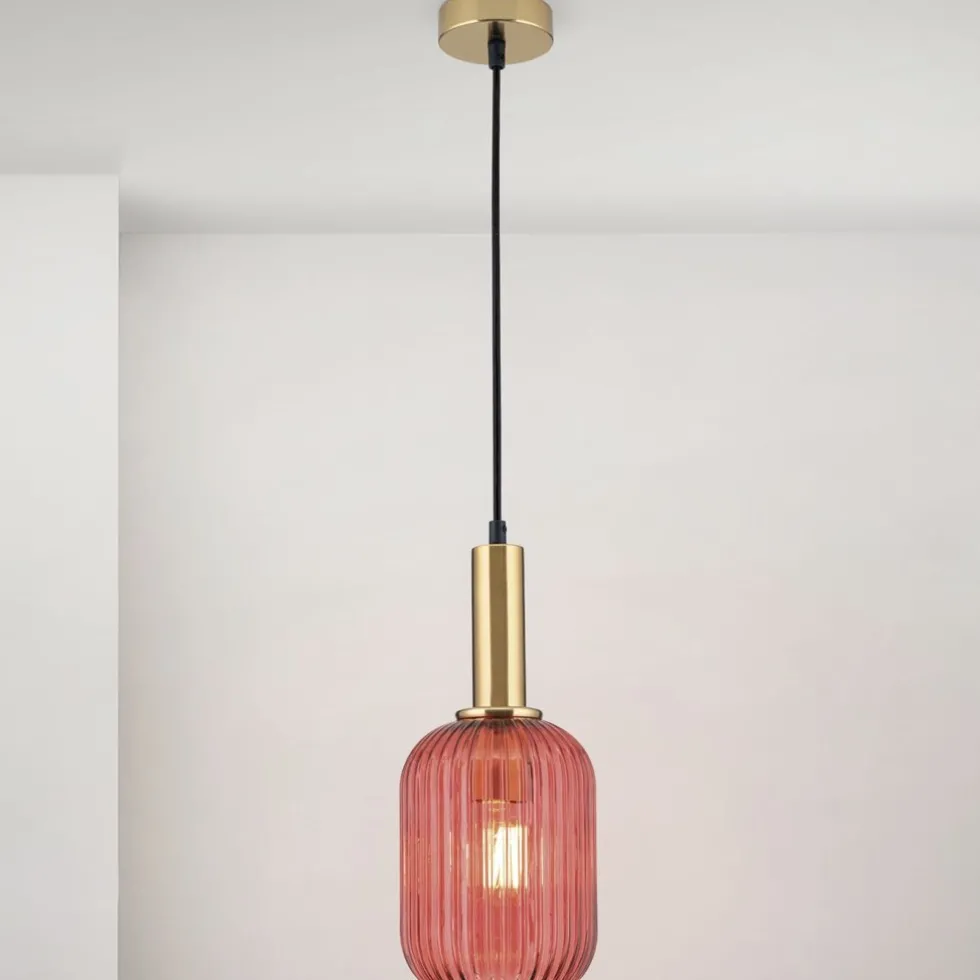 Pendelleuchte CALISTA rot 1-flammig