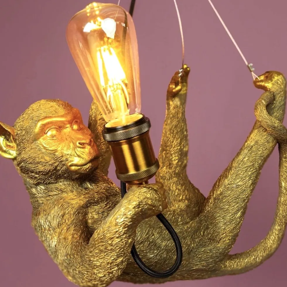 Pendelleuchte Äffchen gold Charlie Werner Voß Höhe 30 cm