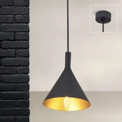Pendelleuchte Genua schwarz gold