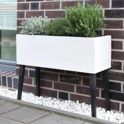Pflanzkübel auf Füßen Carlotta creme 77×29 cm