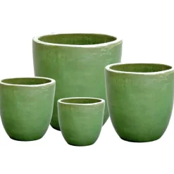 Pflanzkübel Keramik grün H 22 cm
