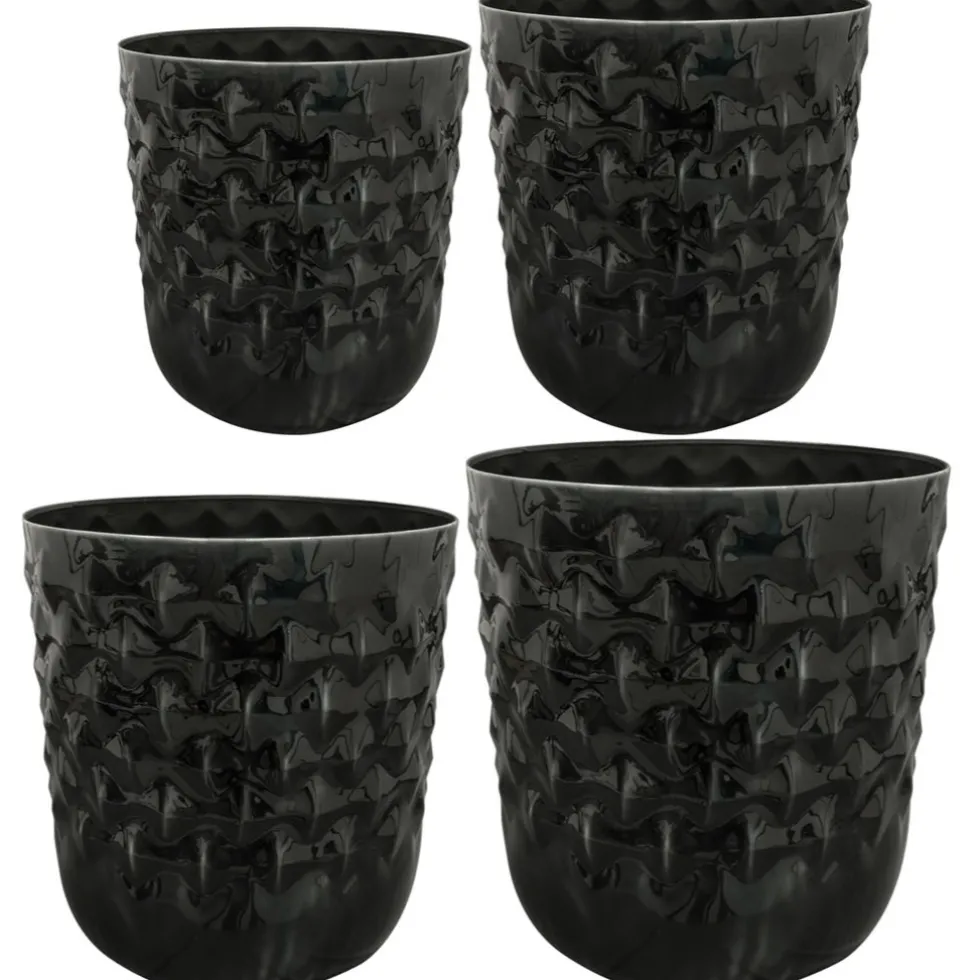 Pflanzkübel Metall Außenbereich schwarz Jacie 4er Set