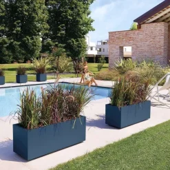 Pflanzkübel rechteckig outdoor Matheria anthrazit 80×40 cm