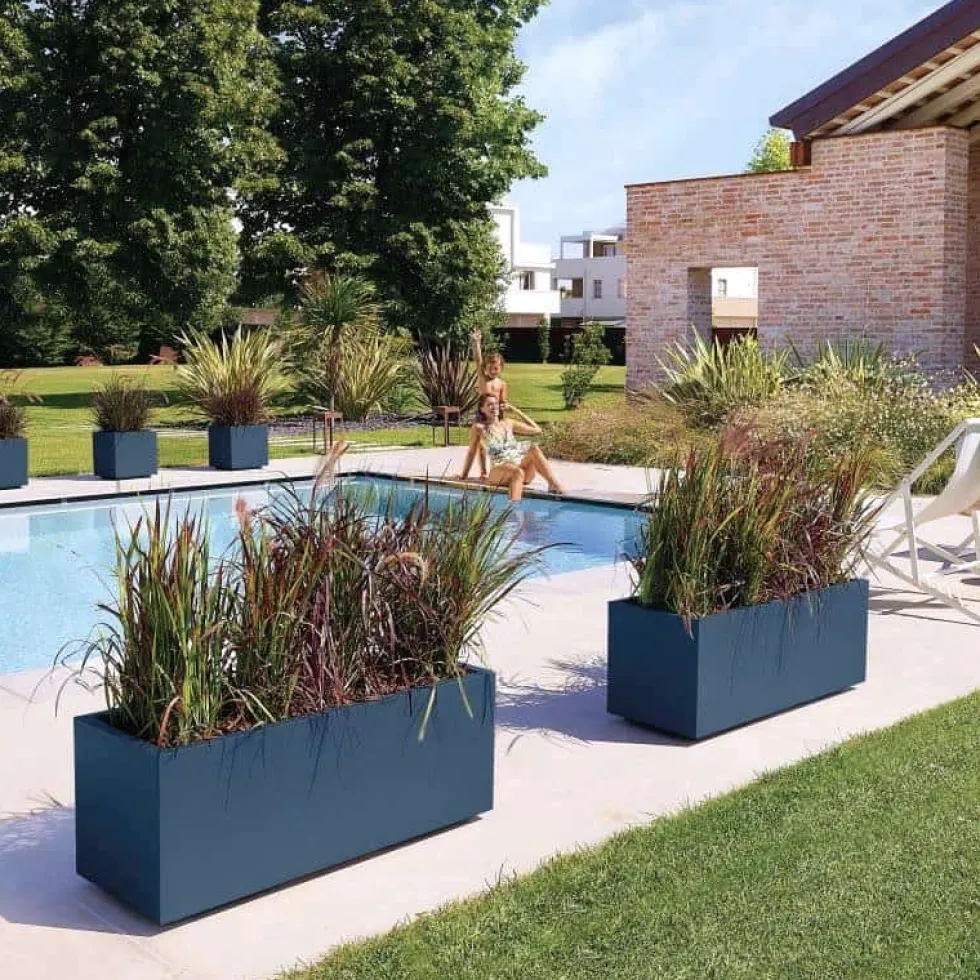 Pflanzkübel rechteckig outdoor Matheria anthrazit 80×40 cm