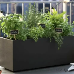Pflanzkübel rechteckig outdoor Matheria anthrazit 80×40 cm