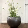 Pflanzkübel silbergrau Hochglanz Leony Durchmesser 60 cm