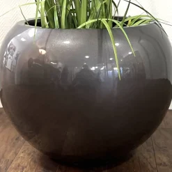 Pflanzkübel silbergrau Hochglanz Leony Durchmesser 60 cm