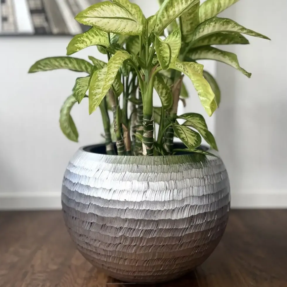 Pflanzkübel silber Leony Durchmesser 60 cm