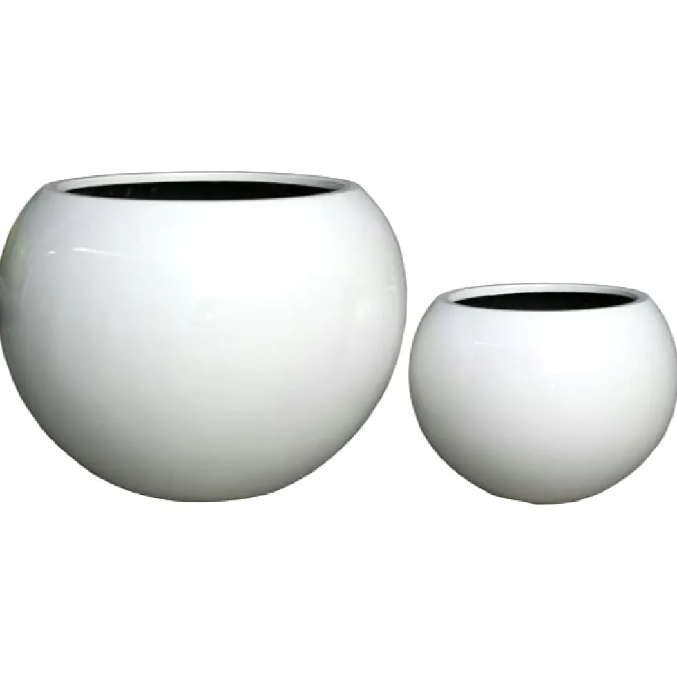 Pflanzkübel weiß Hochglanz Leony D 60 cm