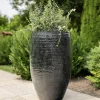 Pflanzkübel XXL Metall Thom black Höhe 49 cm