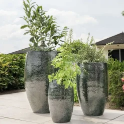 Pflanzkübel XXL Metall Thom black Höhe 49 cm