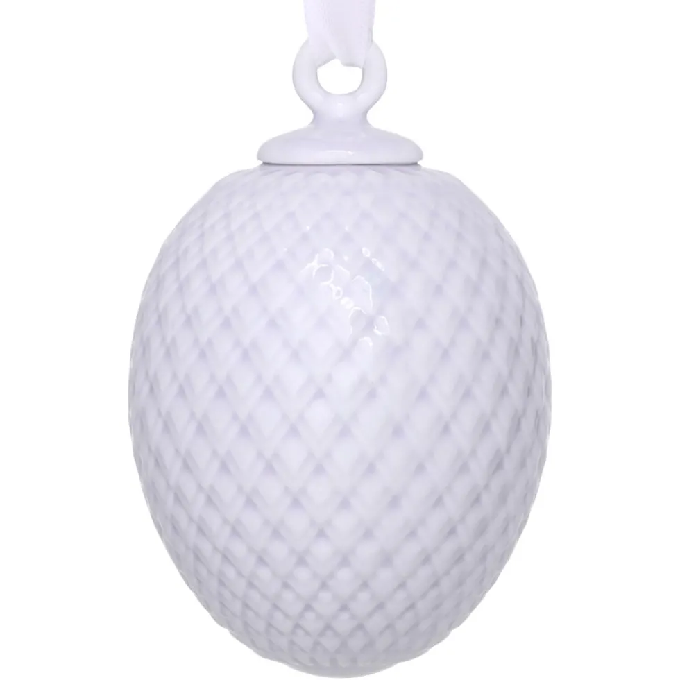 Porzellan Deko Osterei Lyngby Rhombe lavendel Höhe 7 cm