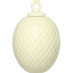 Porzellan Deko Osterei Lyngby Rhombe gelb Höhe 7 cm