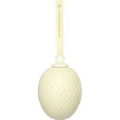 Porzellan Deko Osterei Lyngby Rhombe gelb Höhe 7 cm