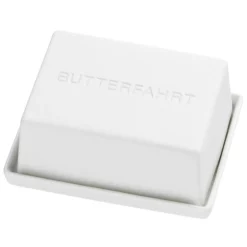 Räder Butterdose Porzellan weiß BUTTERFAHRT 14×11 cm