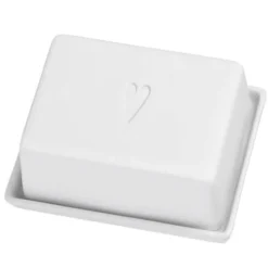 Räder Butterdose Porzellan weiß mit HERZ 14×11 cm