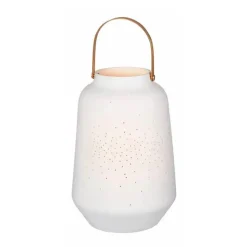 Räder Laterne Windlicht mit Henkel Zuhause weiß Höhe 14 cm
