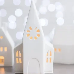 Räder Lichthaus Deko Porzellan weiß KIRCHE H 21 cm