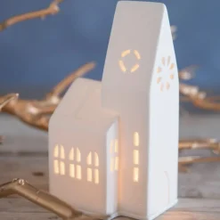 Räder Lichthaus Deko Porzellan weiß KIRCHE H 21 cm