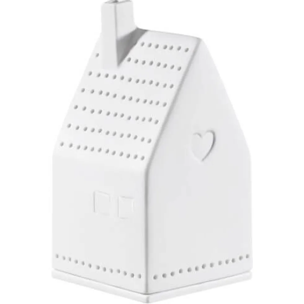 Räder Lichthaus mit Herz Porzellan weiß ZUHAUSE H 10 cm