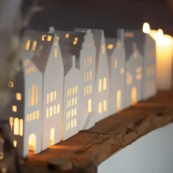 Räder Lichthaus Porzellan weiß GROSSE TÜR ZUHAUSE H 19 cm
