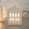 Räder Lichthaus Porzellan weiß RUNDE TÜR ZUHAUSE H 15 cm