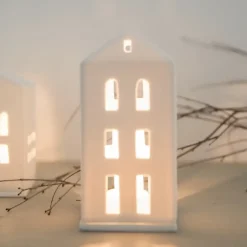 Räder Lichthaus Porzellan weiß WALMDACH ZUHAUSE Höhe 16,5 cm