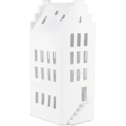 Räder Lichthaus weiß Porzellan Teelichthaus Giebeldach H 31 cm