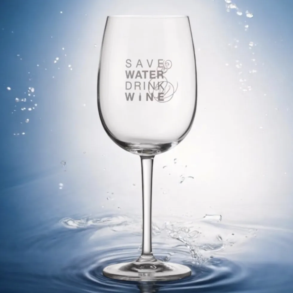 Räder Weinglas mit Gravur SAVE WATER DRINK WINE Höhe 22 cm