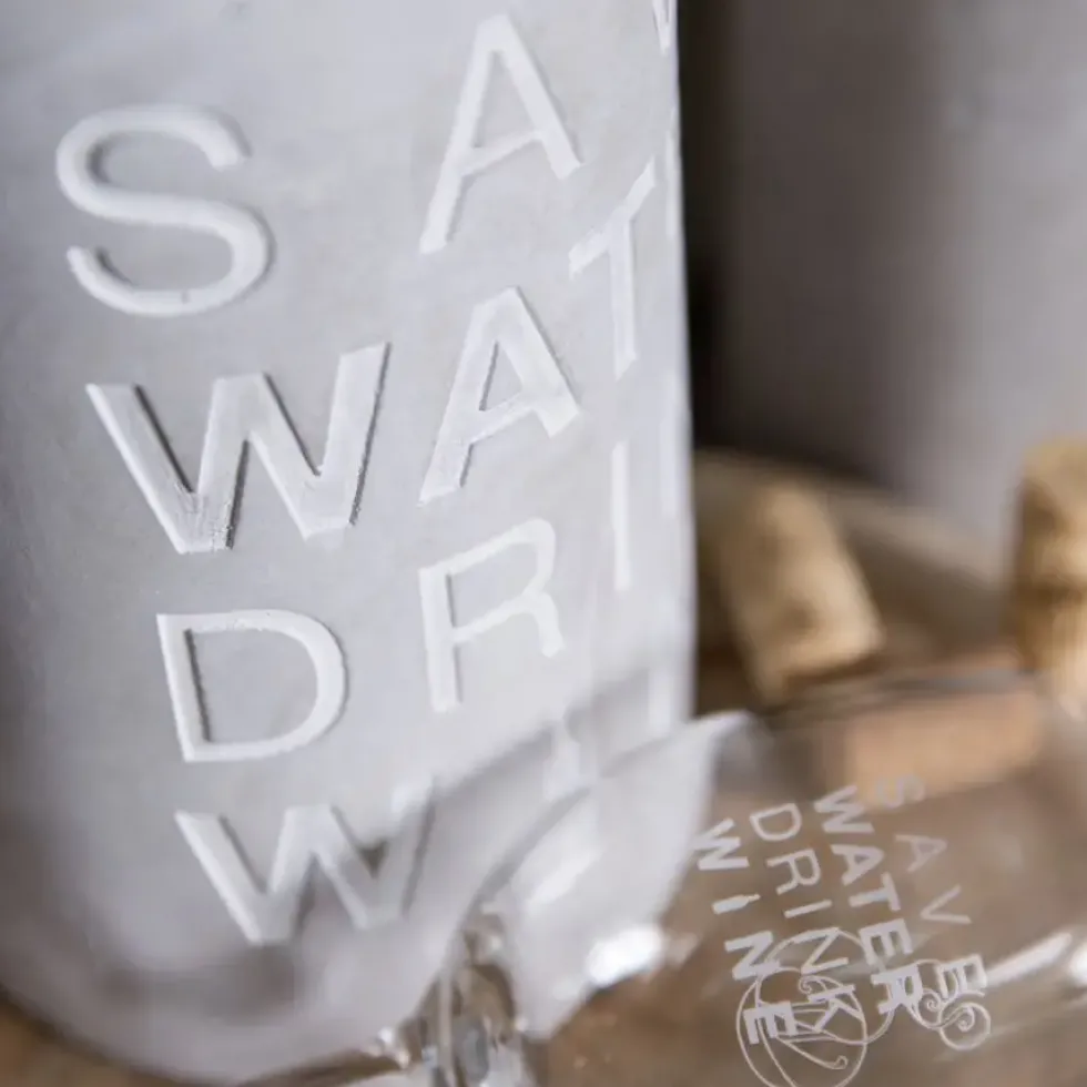Räder Weinkühler Beton SAVE WATER H 21 cm