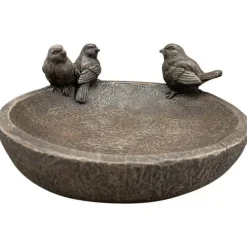 Romantische Vogeltränke rund Piepmatz – Wetterfeste Gartentränke aus Kunststein