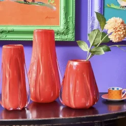Rote Vase Stella Glas Werner Voß